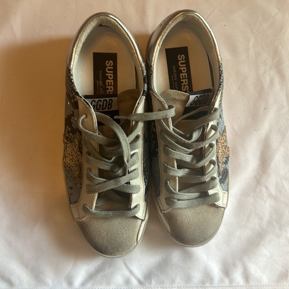Golden Goose Superstar Size 38, blue snake print with suede - Picture 2 of 6